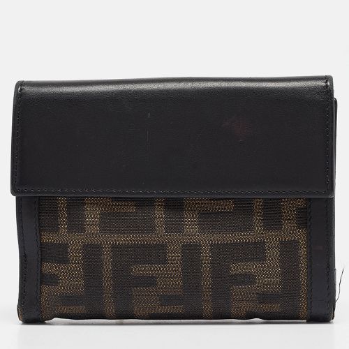 Tobacco Zucca Canvas and Leather French Wallet - Fendi - Modalova