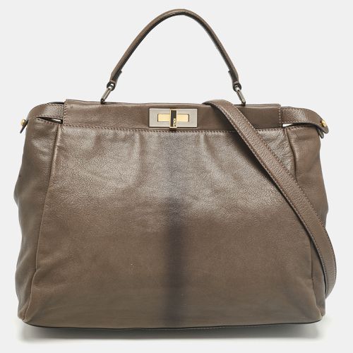 Leather Large Peekaboo Top Handle Bag - Fendi - Modalova