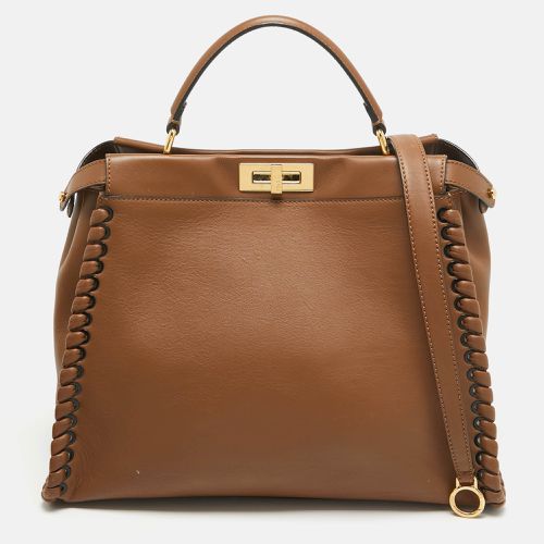 Leather Large Whipstitch Peekaboo Top Handle Bag - Fendi - Modalova