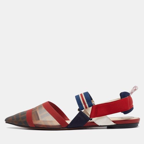 Canvas Mesh Colibri Slingback Flats Size 39 - Fendi - Modalova