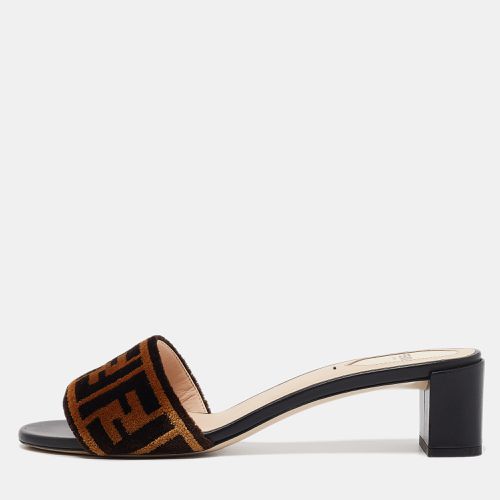 Zucca Velvet Slide Sandals Size 39 - Fendi - Modalova