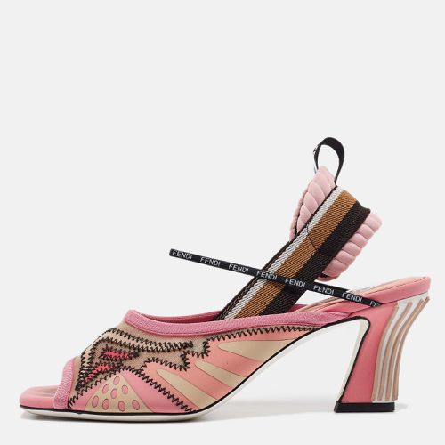 Mesh and Canvas Evie Slingback Sandals Size 37.5 - Fendi - Modalova