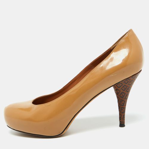 Patent Leather Zucca Heel Platform Pumps Size 39.5 - Fendi - Modalova