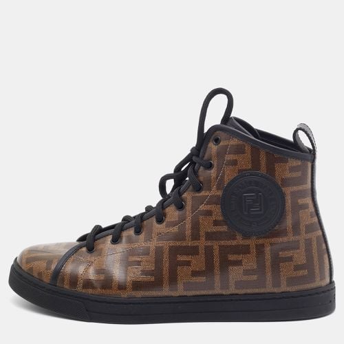 Zucca Coated Canvas Lace-up High-Top Sneakers Size 38 - Fendi - Modalova