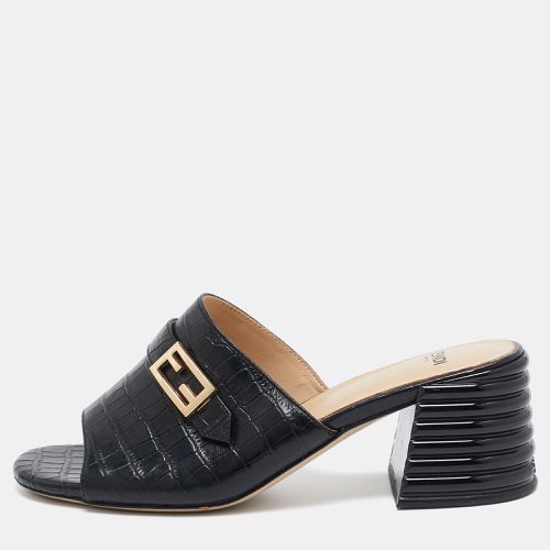 Embossed Croc Slide Sandals Size 36 - Fendi - Modalova