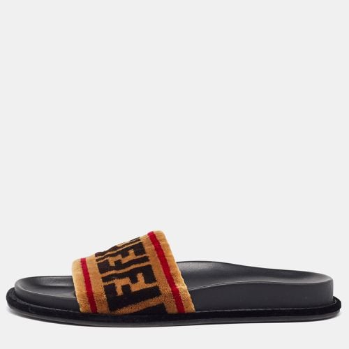 FF Velvet Monogram Slide Sandals Size 38 - Fendi - Modalova