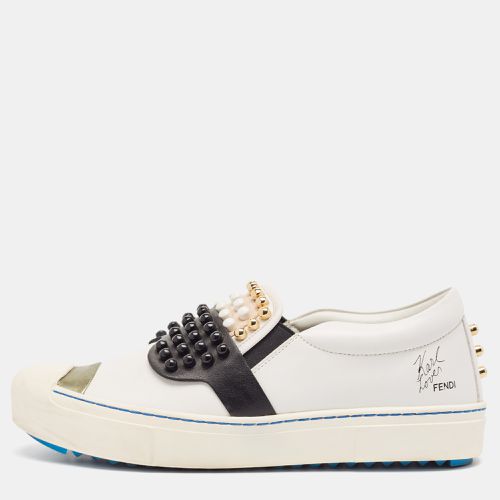 Leather Karlito Studded Sneakers Size 38.5 - Fendi - Modalova