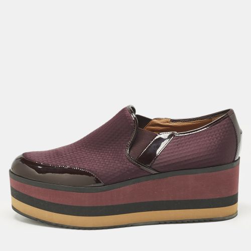 Patent Leather and Canvas Platform Slip On Sneakers Size 39 - Fendi - Modalova