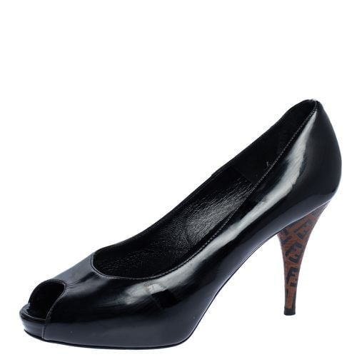 Patent Leather Peep Toe Platform Pumps Size 39 - Fendi - Modalova