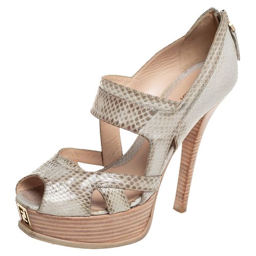 Python Peep Toe Platform Pumps Size 39 - Fendi - Modalova