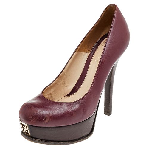 Leather sta Platform Pumps Size 37.5 - Fendi - Modalova