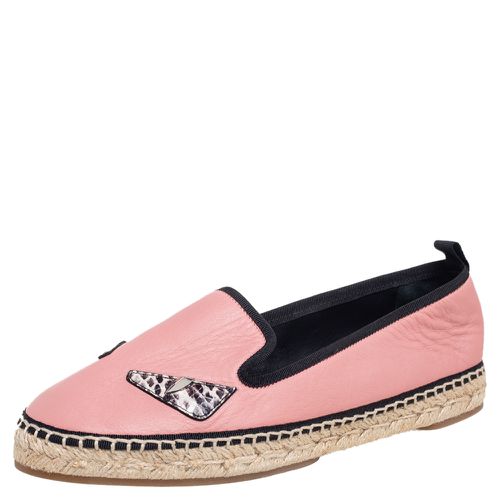 Leather Bug Eye Espadrille Flats Size 37.5 - Fendi - Modalova