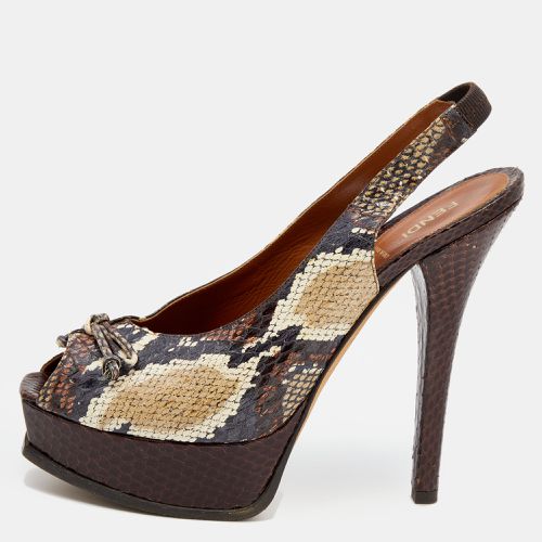 Python sta Peep Toe Platform Slingback Pumps Size 41 - Fendi - Modalova