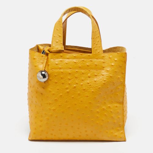 Mustard Ostrich Embossed Leather Divide It Tote - Furla - Modalova