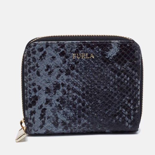 Grey Python Effect Leather Zip Around Wallet - Furla - Modalova