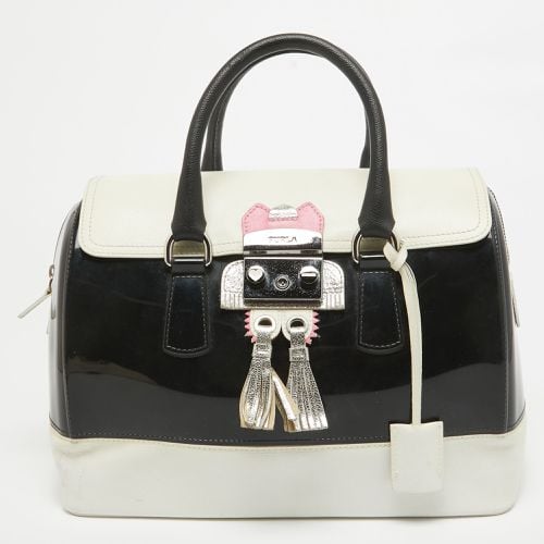 White Leather and Rubber Candy Flap Satchel - Furla - Modalova