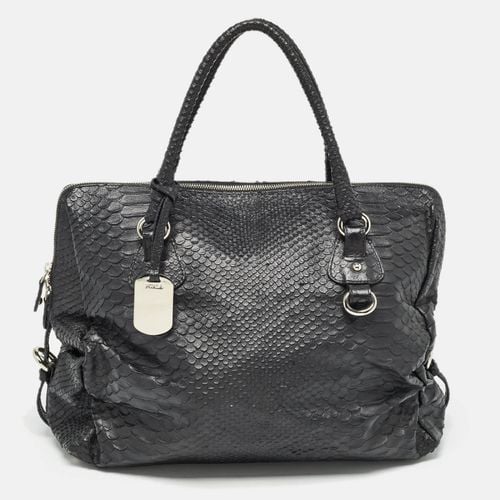 Python Embossed Leather Expandable Zip Satchel - Furla - Modalova