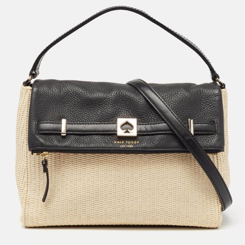 Beige/ Woven Straw and Leather Loula Shoulder Bag - Kate Spade - Modalova