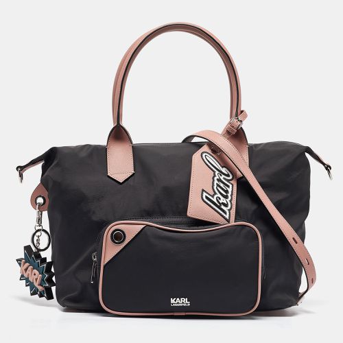 Pink Leather and Nylon Front Pocket Tote - Karl Lagerfeld - Modalova