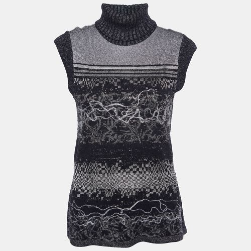 Intarsia Lurex Knit Sleeveless Turtleneck Sweater L - Kenzo - Modalova