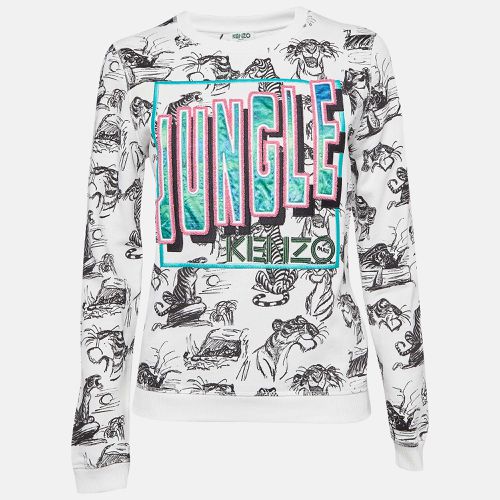 Jungle Embroidered Cotton Knit Crew Neck Sweatshirt S - Kenzo - Modalova