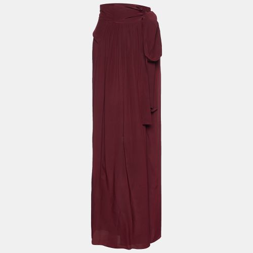 Kenzo Maroon Silk Wrap Maxi Skirt M - Kenzo - Modalova