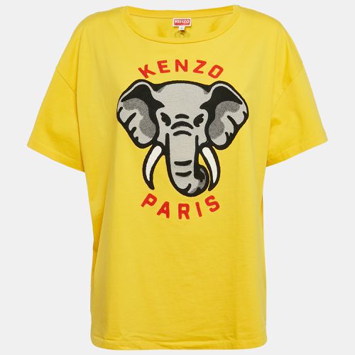 Elephant Applique Cotton Jersey T-Shirt M - Kenzo - Modalova