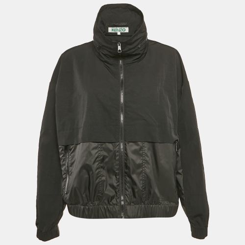 Logo Print Synthetic Concealed Hood Windbreaker Jacket L - Kenzo - Modalova