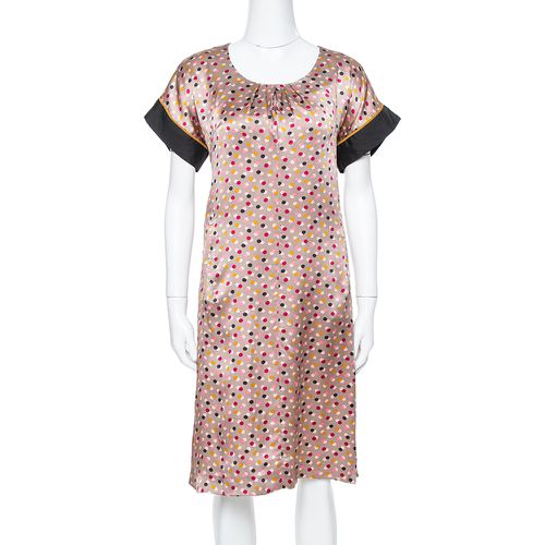 Abstract Polka Dot Print Silk Shift Dress M - Kenzo - Modalova