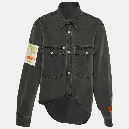 Charcoal Denim Oversized High-Low Shirt L - Heron Preston - Modalova