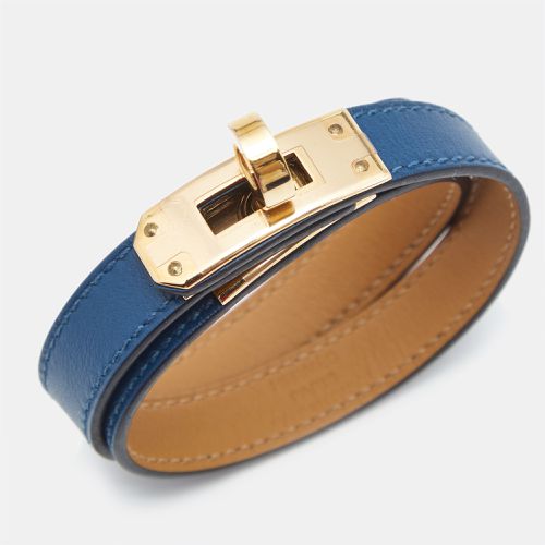 Kelly Double Tour Navy Leather Gold Plated Bracelet - Hermes - Modalova