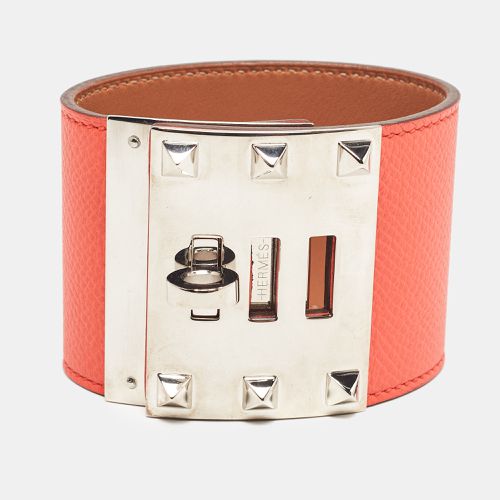 Kelly Dog Leather Palladium Plated Bracelet - Hermes - Modalova