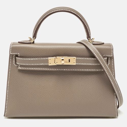 Etoupe Epsom Leather Gold Finish Mini Kelly II Sellier 20 Bag - Hermes - Modalova