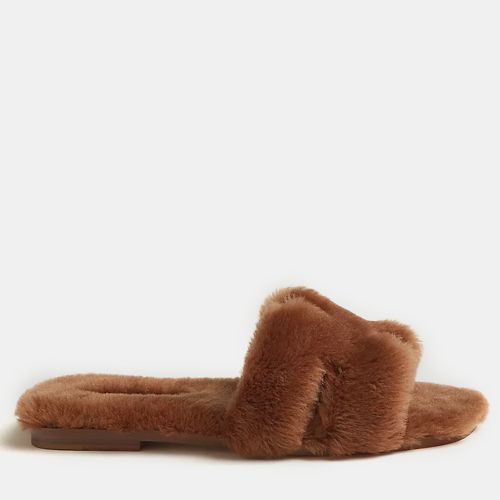 Naturel Camel Shearling Oran Sandals Size 39 - Hermes - Modalova