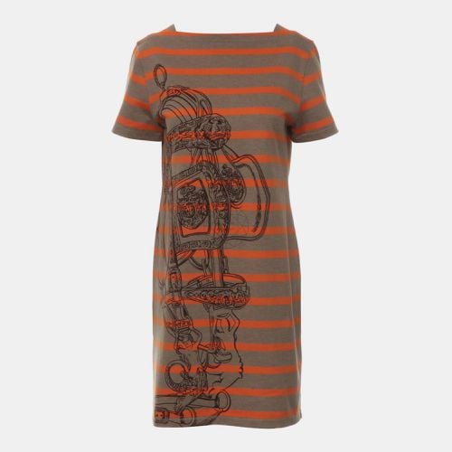 Orange Cotton Stripes Dress FR Women 40 - Hermes - Modalova