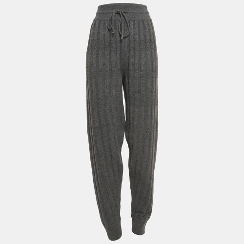 Patterned Wool Blend Knit Drawstring Joggers L - Hermes - Modalova