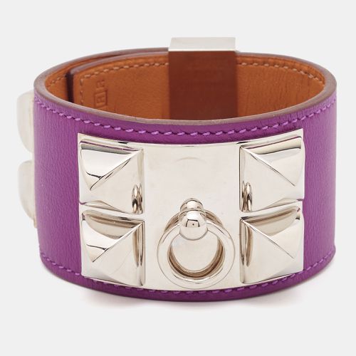 Collier De Chien Leather Palladium Plated Bracelet - Hermes - Modalova