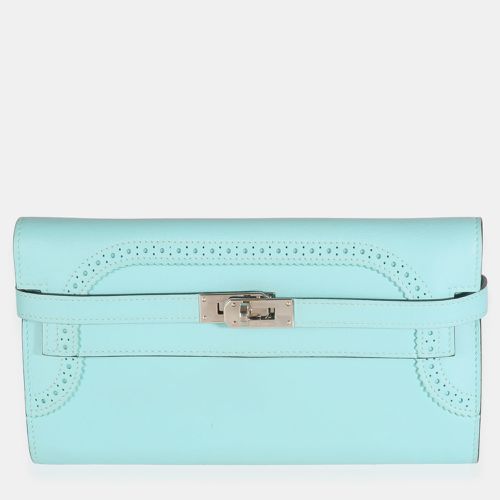 Bleu Atoll Swift Ghillies Kelly Longue Wallet PHW - Hermes - Modalova