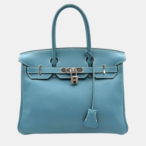 Bleu Jean Swift Birkin 30 Handbag - Hermes - Modalova