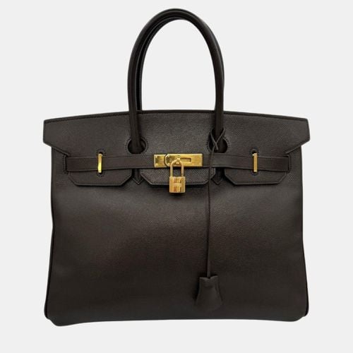 Chocolate Courchevel Birkin 35 Handbag - Hermes - Modalova