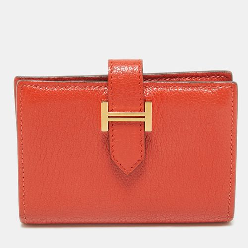 Capucine Chevre Leather Bearn Card Holder - Hermes - Modalova