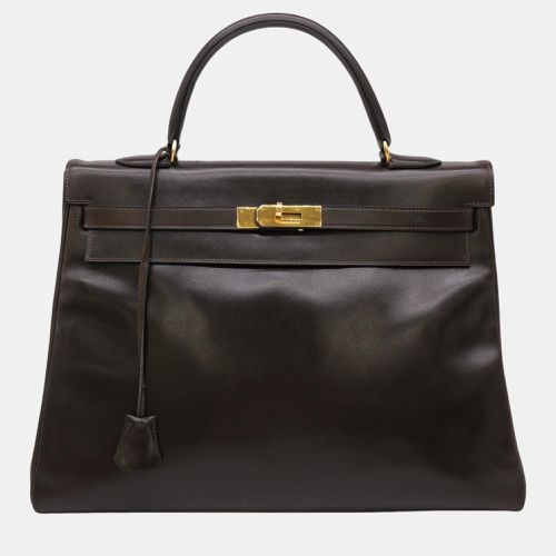 Dark Box Calf Leather Kelly 35 Handbag - Hermes - Modalova