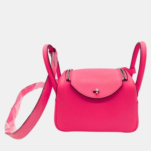 Lindy Mini Handbag Rose Azalee Leather - Hermes - Modalova