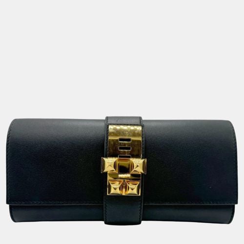 Swift Leather Gold Medor Clutch Bag PM - Hermes - Modalova