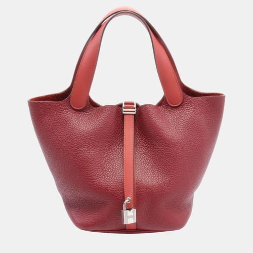 Rouge H Brick Bordeaux Taurillon Clece Picotin Lock Touch MM Handbag - Hermes - Modalova