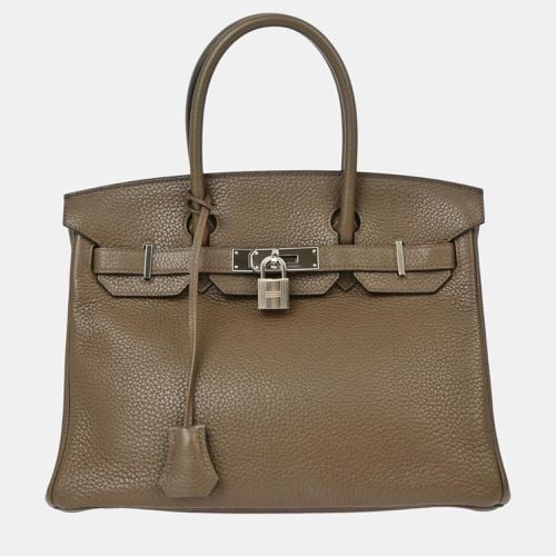 Taupe Taurillon Clemence Birkin 30 Handbag - Hermes - Modalova