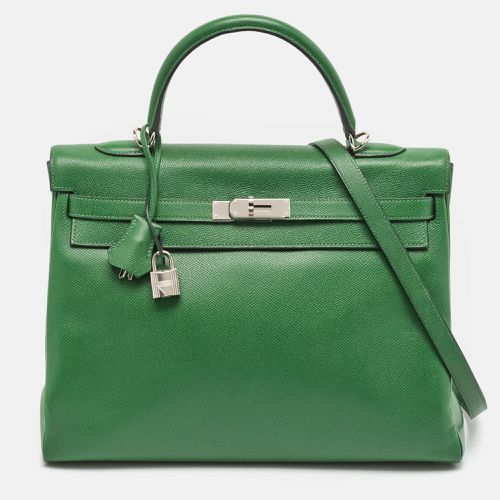 Vert Bengal Epsom Leather Palladium Finish Kelly Retourne 35 Bag - Hermes - Modalova