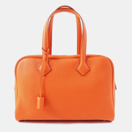 Leather Victoria 35 Clemence Boston Bag - Hermes - Modalova