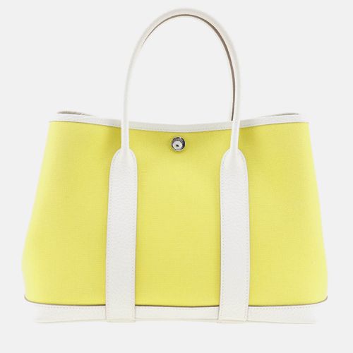 Lime/Craie Canvas Garden Party Tpm Handbag - Hermes - Modalova