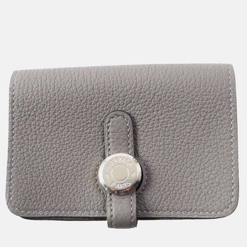 Silver Leather Dogon Card Holder - Hermes - Modalova